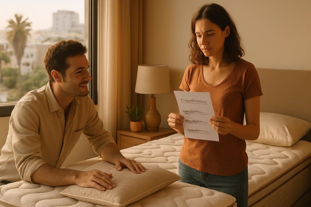 איך לבחור מזרן: המדריך המלא לפי תנוחת שינה, משקל וכאבי גב